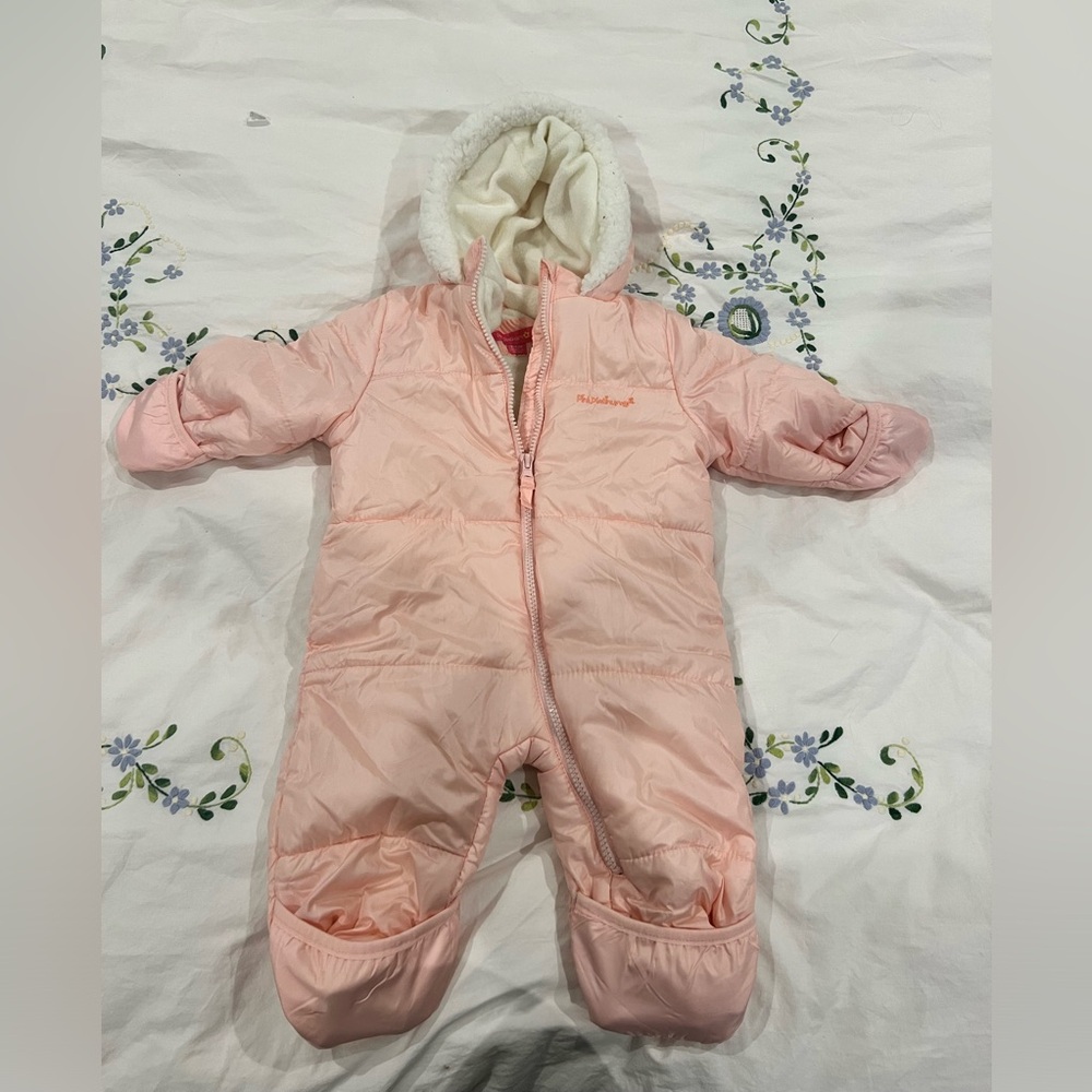 Pink Platinum Baby Girls' One-Piece Puffer Winter Snowsuit